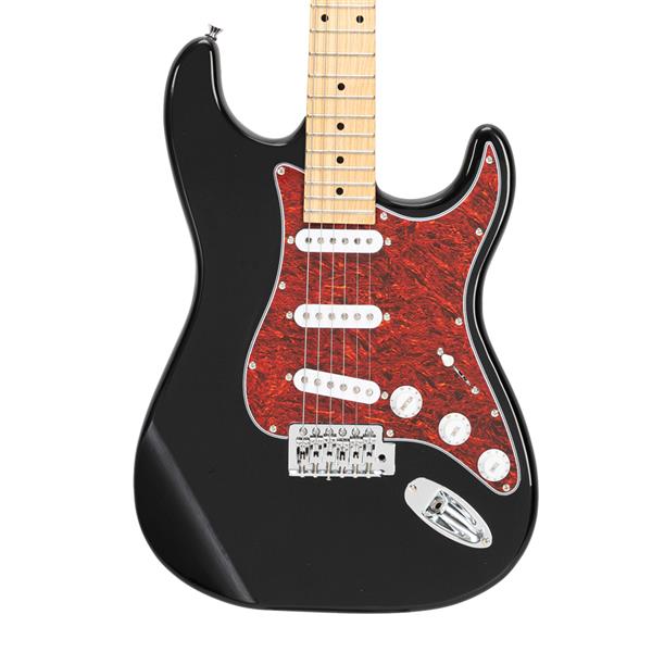 ST3 Stylish Pearl-shaped Pickguard Electric Guitar Black & Red