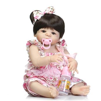 22\\" Cute Simulation Silicone Baby Girl Reborn Baby Doll in Suspenders
