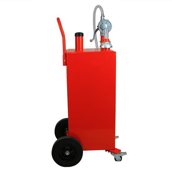 30 Gallon Gas Caddy Tank Storage Drum Gasoline Diesel Fuel Transfer with Universal Wheel Red JGC30 Pantone 186C