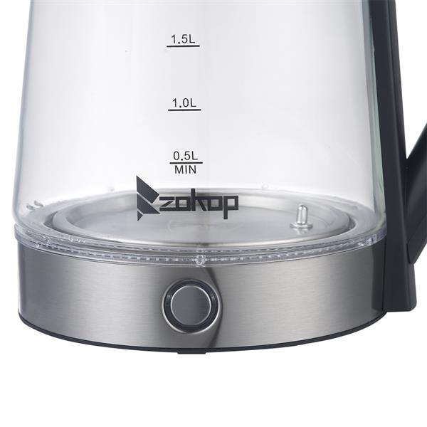 HD-2005D 110V 1500W 2.5L Blue Glass Electric Kettle with Filter