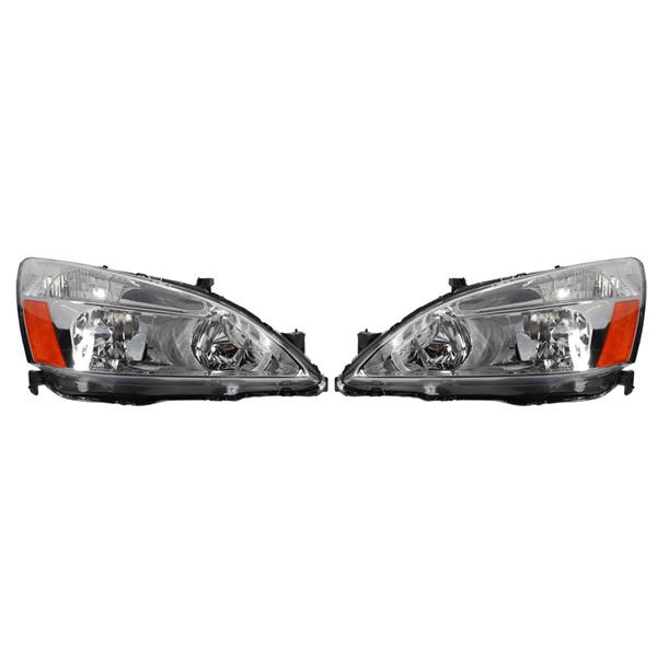 2pcs Front Left Right Headlights for Honda Accord 2003-2007