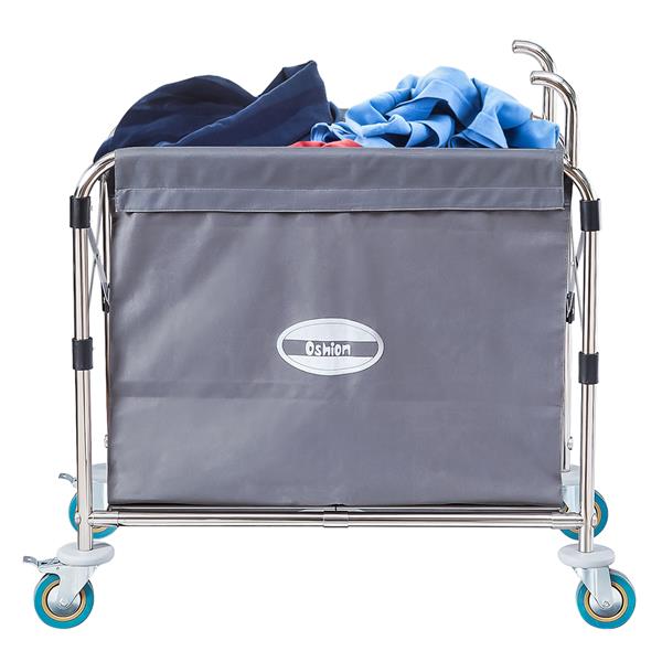 Commercial Collapsible X-Cart, Stainles Steel, 8 Bushel Cart, 330LB 35*5*31.5 inches, Grey