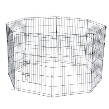 36\\" Tall Wire Fence Pet Dog Cat Folding Exercise Yard 8 Panel Metal Play Pen Black