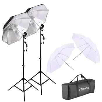 45W Two Lights 33\\" White Umbrellas 33\\" Silver Black Umbrellas Holders Set US plug White & Bla(Do Not Sell on Amazon)