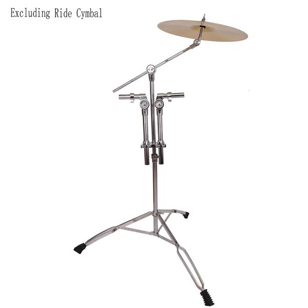 Professional Pedal Control Style Double Tom Drum Stand Silver & Black