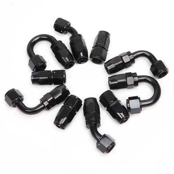 10AN 20-Foot Universal Black Fuel Pipe   10 Black Connectors