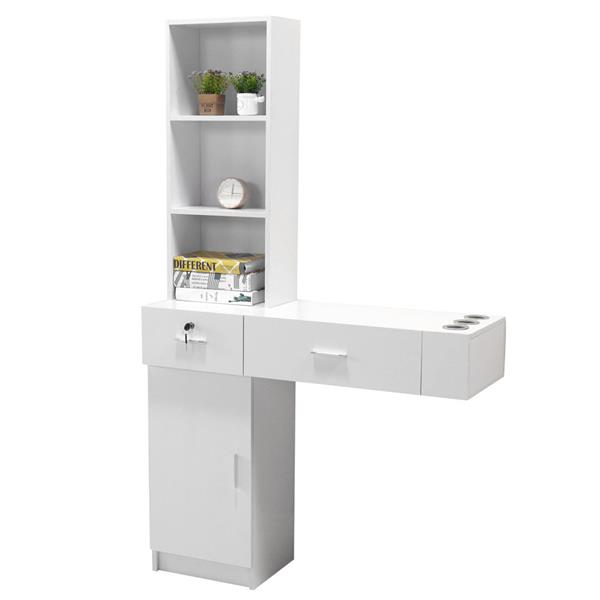 Wall Mount Beauty Salon Spa Mirrors Station Hair Styling Station Desk White