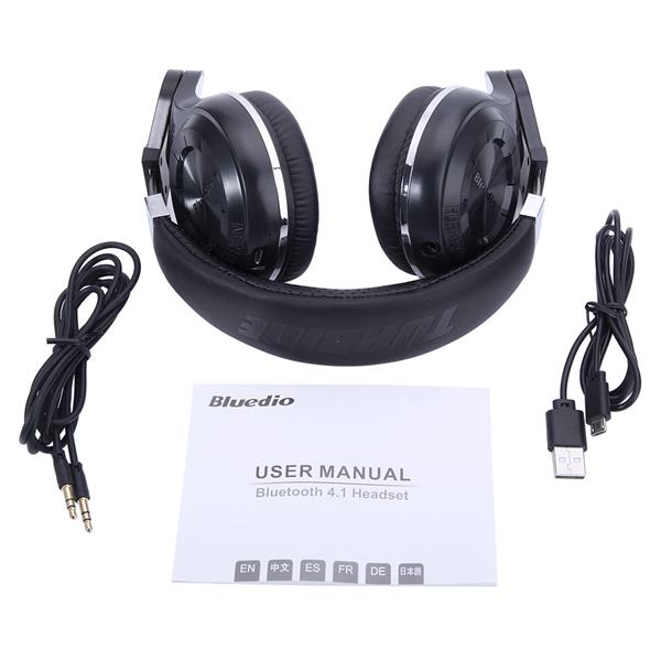 Bluedio T2 Head-mounted Handsfree Wireless Bluetooth Stereo Headphone Black 