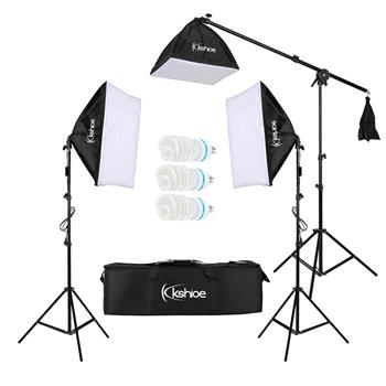 Kshioe 65W Photo Studio Photography 3 Soft Box Light Stand Continuous Lighting Kit Diffuser(Do Not Sell on Amazon)
