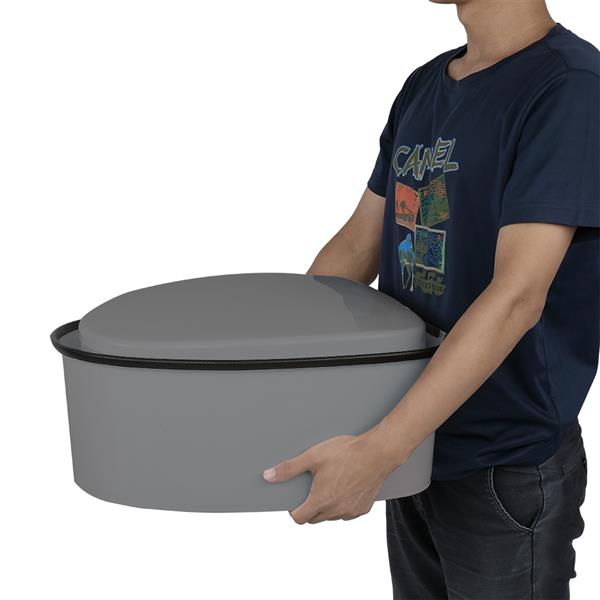 Portable Toilet with Non-slip Mat Grey