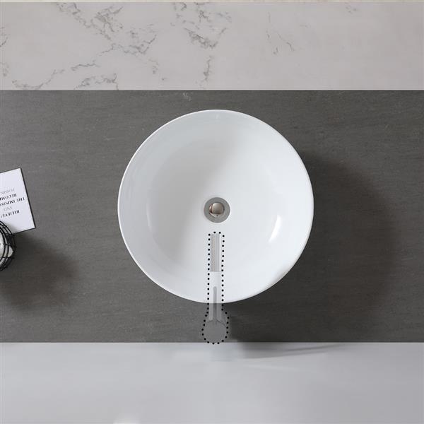 Ceramic Basin Above Counter Basin Bowl Shape White