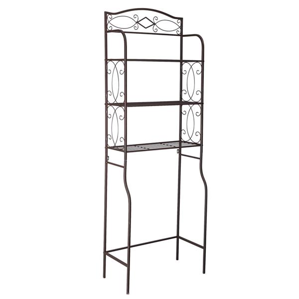 3 Tier Metal Over The Toilet Shelf-Coffee