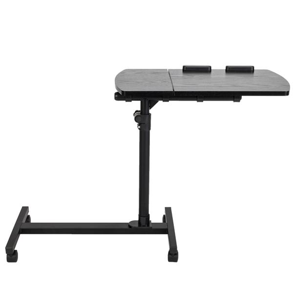 Four-Wheel Multifunctional Flat Surface Lifting Computer Desk Black