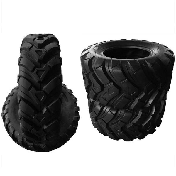 Pair ATV Tires Tubeless Rubber black tires millionparts 25x8-12 Dimensions 635mm