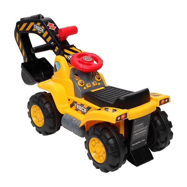 Children's Excavator Toy Car Without Power   Two Plastic Artificial Stones, A Hat
