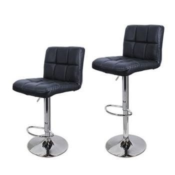 2pcs SSJ-891 60-80cm 6 Checks Round Cushion No Armrest Bar Stool Black