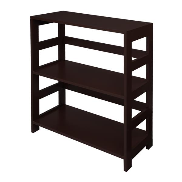 Storage Rack Wood Shelf 3 Tier Bookcase Shelf Storage Organizer, Brown Color