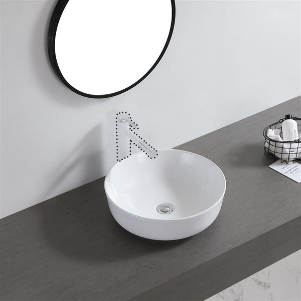 Ceramic Basin Above Counter Basin Bowl Shape White