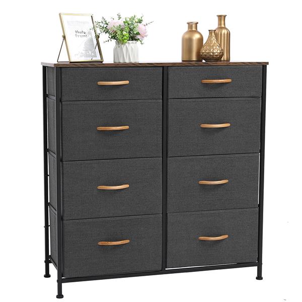 Vertical Furniture Storage Tower - Sturdy Steel Frame, Easy Pull Fabric Bins - Organizer Unit for Bedroom, Hallway, Entryway, Closets - 8 Drawers