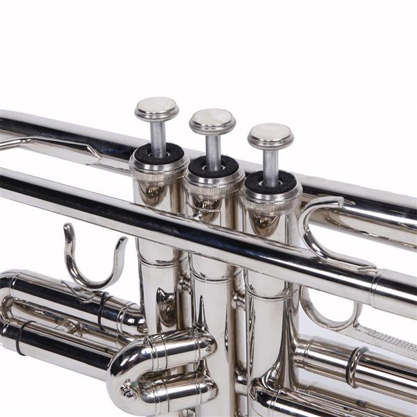 Nickelplated Drop B Adjustable Trumpet Gloves Set Silver