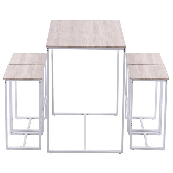 (100 x 60 x 87)cm Oak Simple 87cm High Bar Table and Chairs Set of 5 PVC Paper Lacquered White matte White