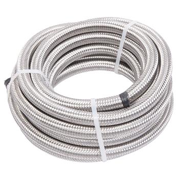 8AN 20-Foot Universal Stainless Steel Braided Fuel Hose Silver