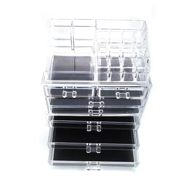 SF-1122-1 Cosmetics Storage Rack with 2 Small & 5 Large Drawers Transparent