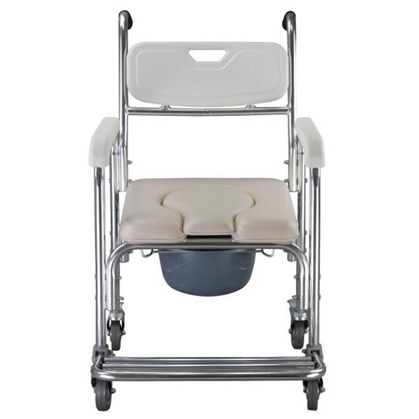 Multifunction Heavy Duty Memory Foam Cushion Commode Chair Adult Bathroom Toilet Seat White & Beige Cushion