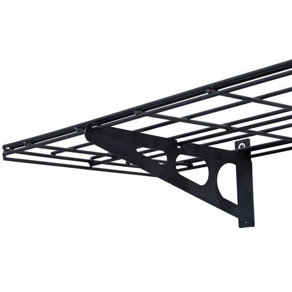 Black 2-Pack 1x6ft 12-inch-by-72-inch Wall Shelf Garage Storage Rack