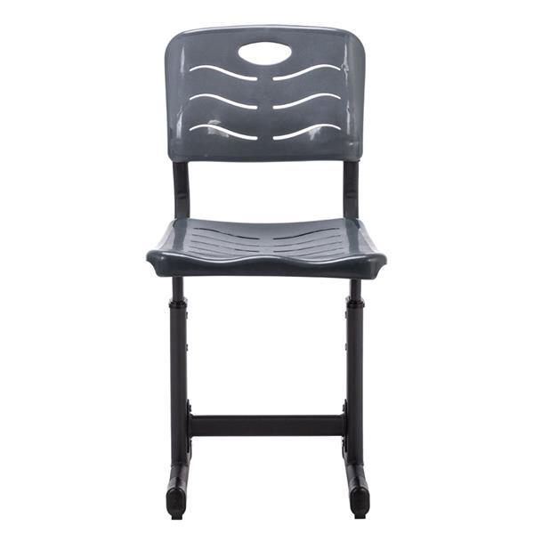 学生桌椅套装A款 黑烤漆 白色面 灰黑塑料【60x45x(67.5-76)cm】-13