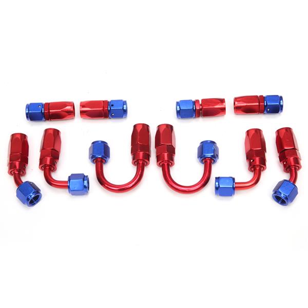 4AN 20-Foot Universal Silver Fuel Pipe   10 Red and Blue Connectors