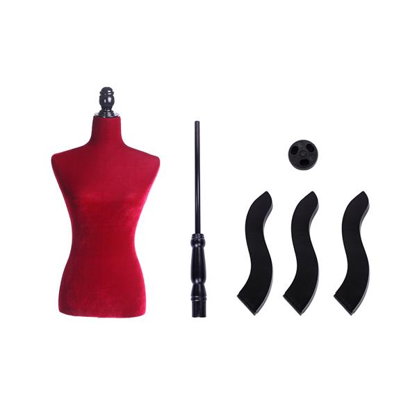 Half-Length Foam & Brushed Fabric Coating Lady Model for Clothing Display Red