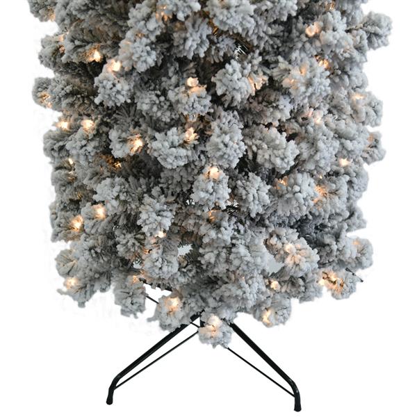 7.5ft Pencil Flocking Tied Light Christmas Tree