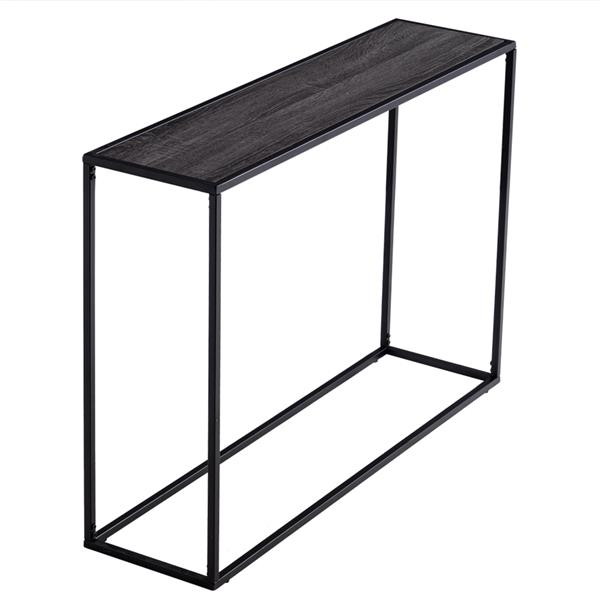 (106 x 28 x 76)cm Grey Wood Grain Simple Single Layer Console Table