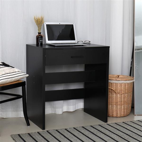 Single Drawer Dresser with Light Cannon and Large Mirror Black Warm Light