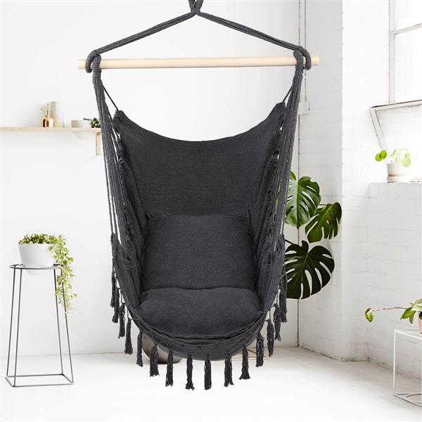 1.5*1.2m Tassel Plus Pillow Hanging Chair Gray
