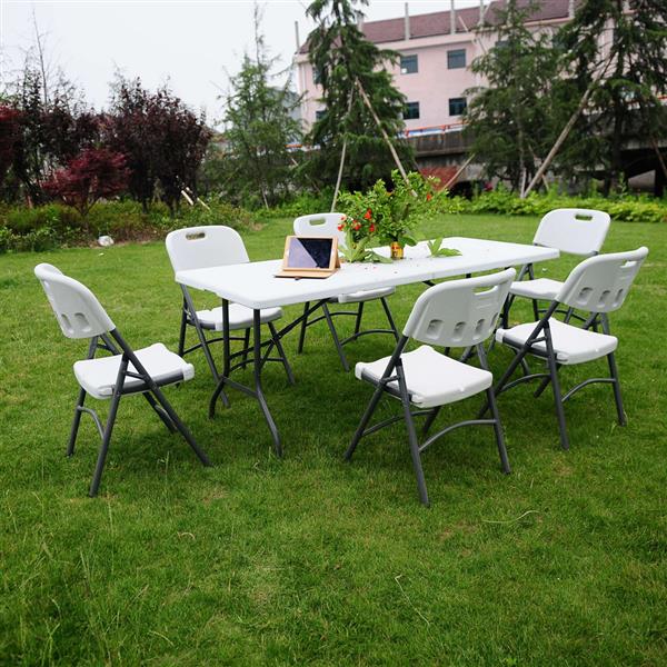 6' Folding Table Portable Plastic Indoor Outdoor Picnic Party Dining Camping Tables