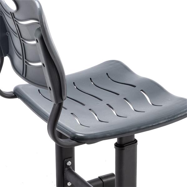 学生桌椅套装A款 黑烤漆 白色面 灰黑塑料【60x45x(67.5-76)cm】-19