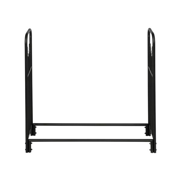 Black Sand Pattern Single Layer 4 Feet Long 44 Inches High With Arrow Style Indoor And outdoor iron fireplace firewood stand