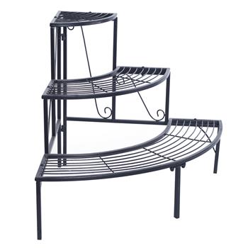 3 Tier Quarter Round Plant Corner Shelf Plant Stand Outdoor