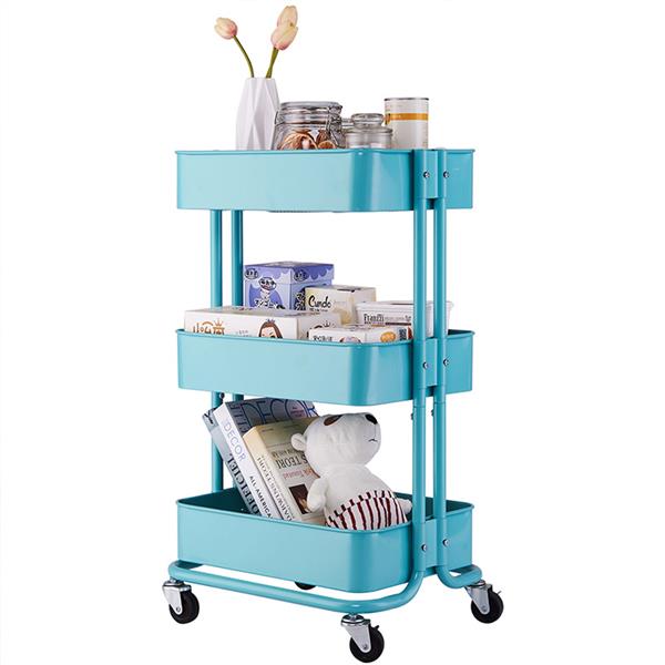 3-Tier Home Kitchen Storage Utility cart-Turquoise