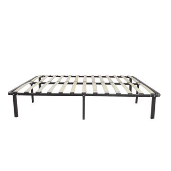 74*53*14 Wooden Bed Slat and Metal Iron Stand Full Size Iron Bed Black