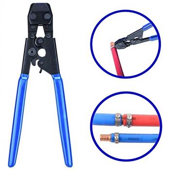 PEX Pipe Cinch Crimping Tool with Clamp Blue
