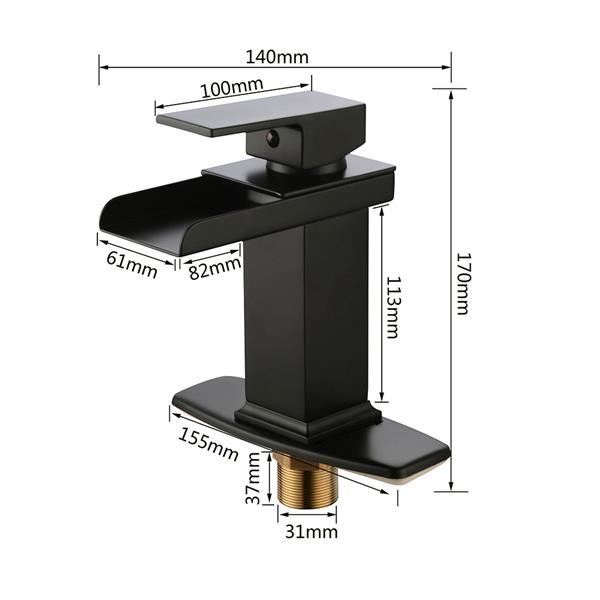 Bathroom Basin Faucet Waterfall Spout Sink Mixer Tap Oil Rubbed Bronze