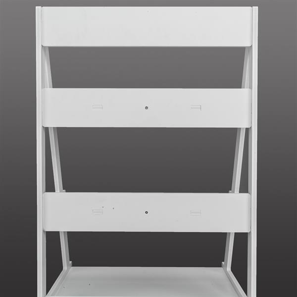 Wood Plastic 4-Tier Ladder Style Shelf Plant Stand White