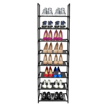 8 Tiers Shoe Rack Stainless Steel Frame Holds 16-20 Pairs Of Shoes