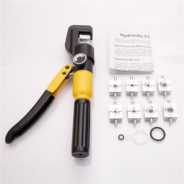 YQK-70 Domestic Use 10T Hydraulic Pliers with 9 Dies Black & Yellow