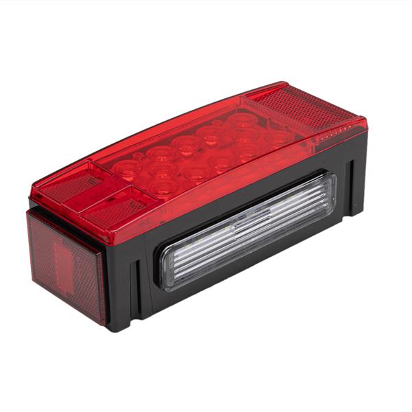 Left+Right LED Waterproof Red Trailer Boat Rectangle Stud Stop Turn Tail Lights