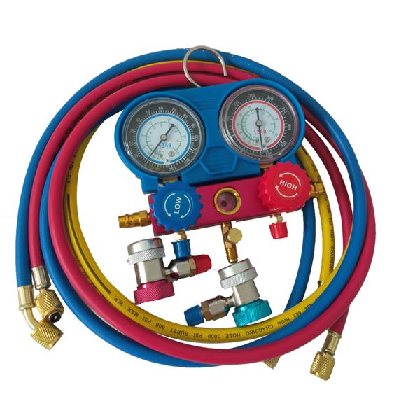 R134A Manifold Gauge Set AC A/C 5FT Colored Hose Air Conditioner