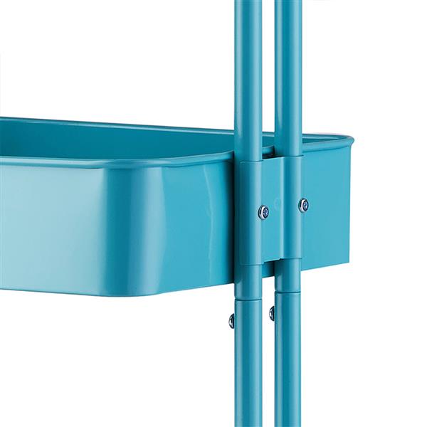 3-Tier Home Kitchen Storage Utility cart with handle-Turquoise